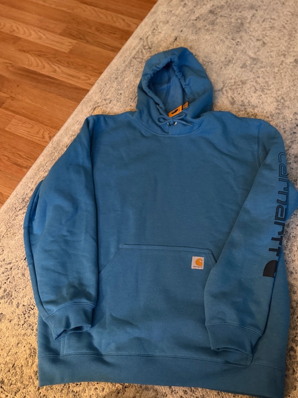 Carhartt Men’s Bright Blue Logo Pullover Hoodie